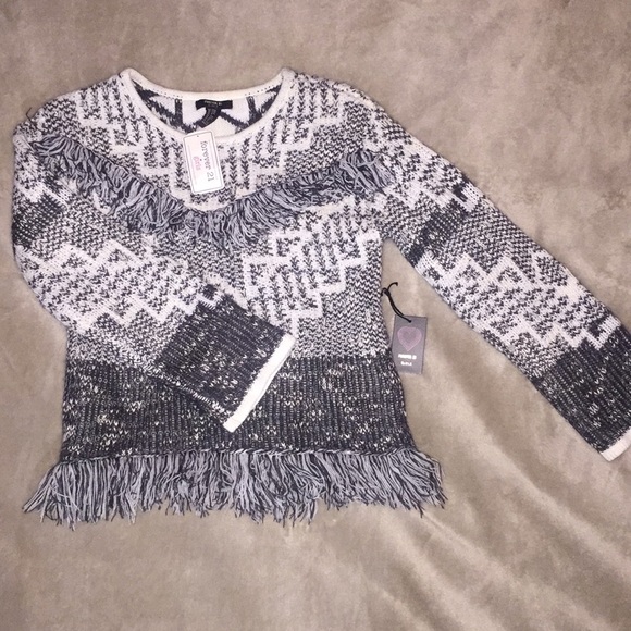 Girls - Sweater. Dark Grey/cream - Picture 1 of 3